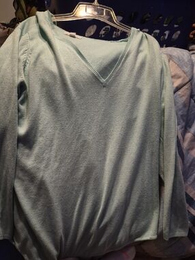 New York & Company Mint V-Neck Knit Top